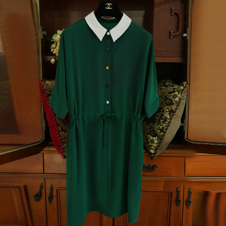 Damen Modisches Hemdkleid mit Taillenzug Shop Nory
