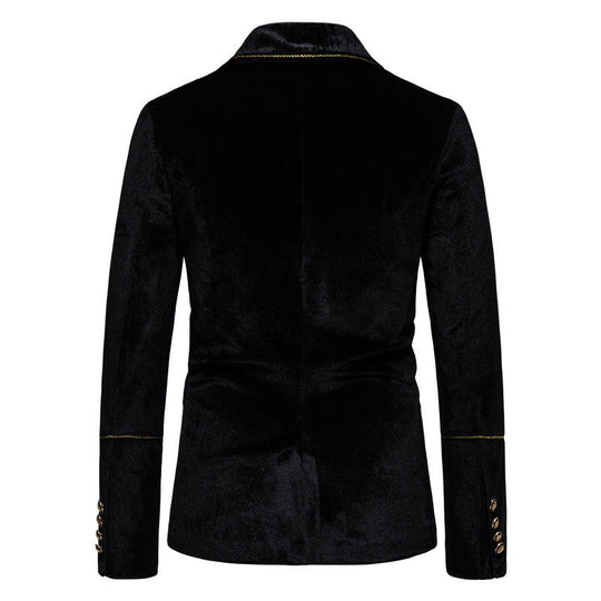 Herren elegantes Samtanzugset mit glänzendem Finish und modernem Schnitt