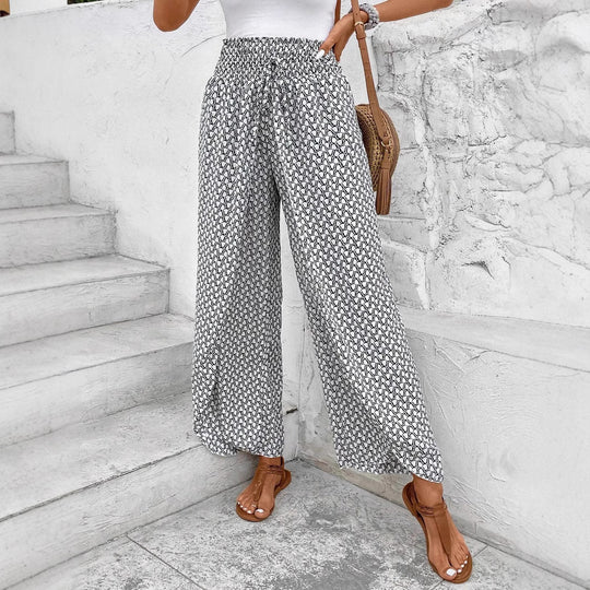 Damen Palazzo-Hose mit weitem Bein und gerafftem Elastikbund Shop Nory