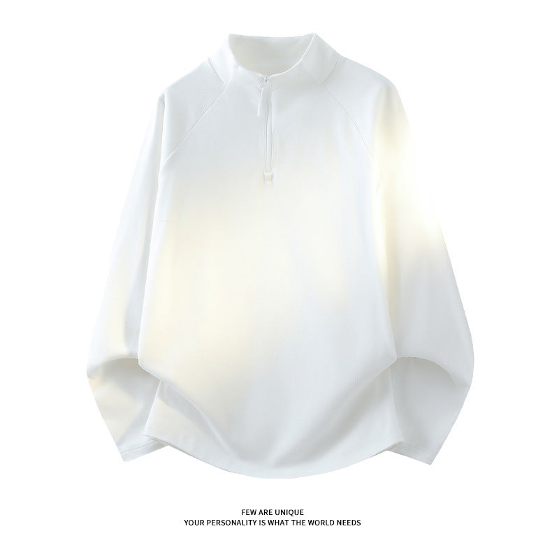 Unisex Oversize-Mockneck-Halbzip-Sweatshirt aus Mikrofleece mit abgerundetem Saum Shop Nory