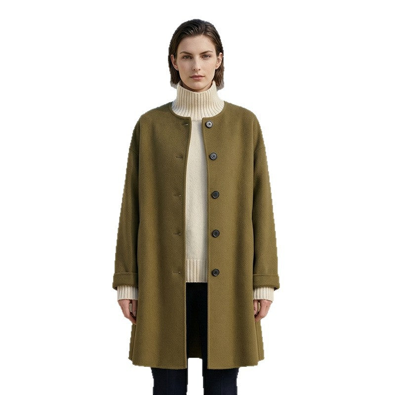 Damen Eleganter Wollmantel mit minimalistischen Details Shop Nory