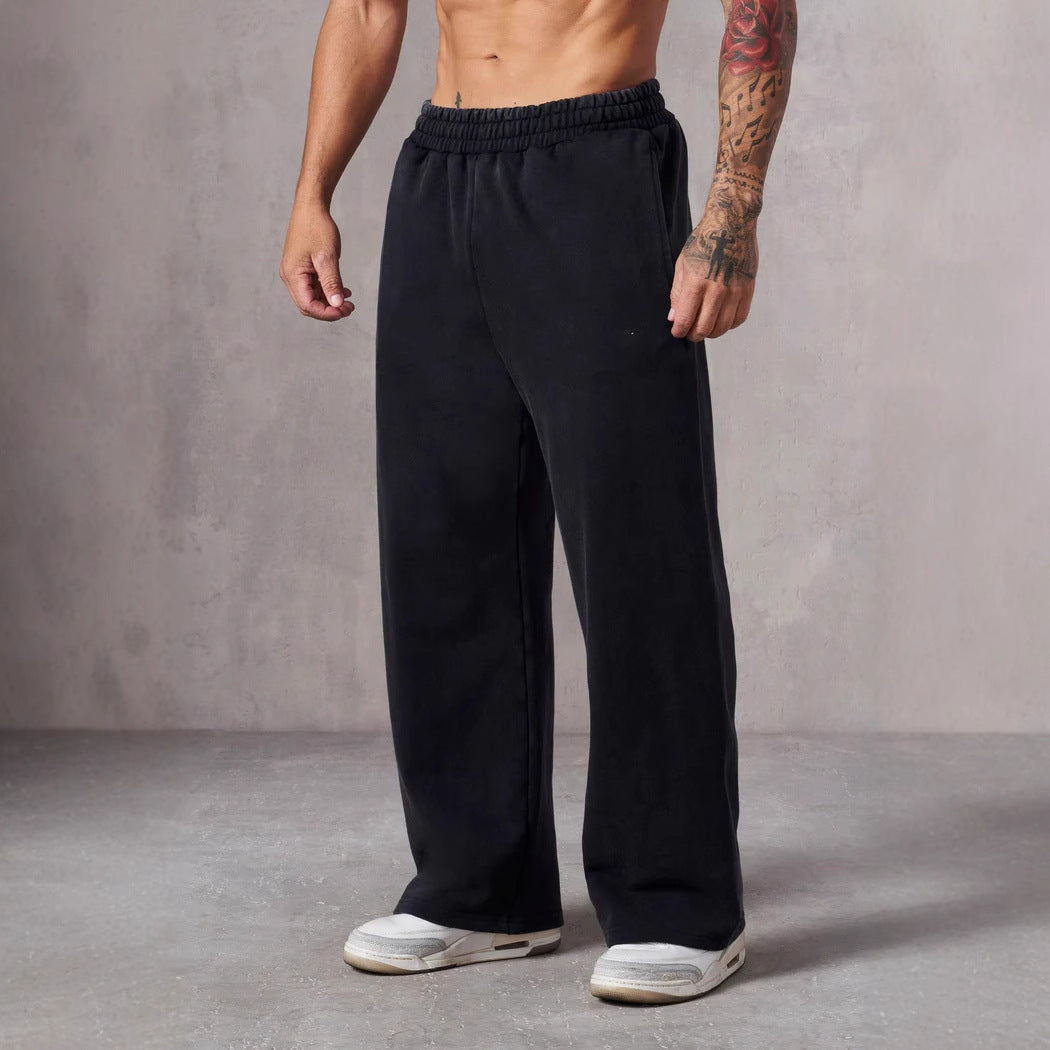 Herren Baggy Jogginghose mit elastischem Bund und seitlichen Taschen