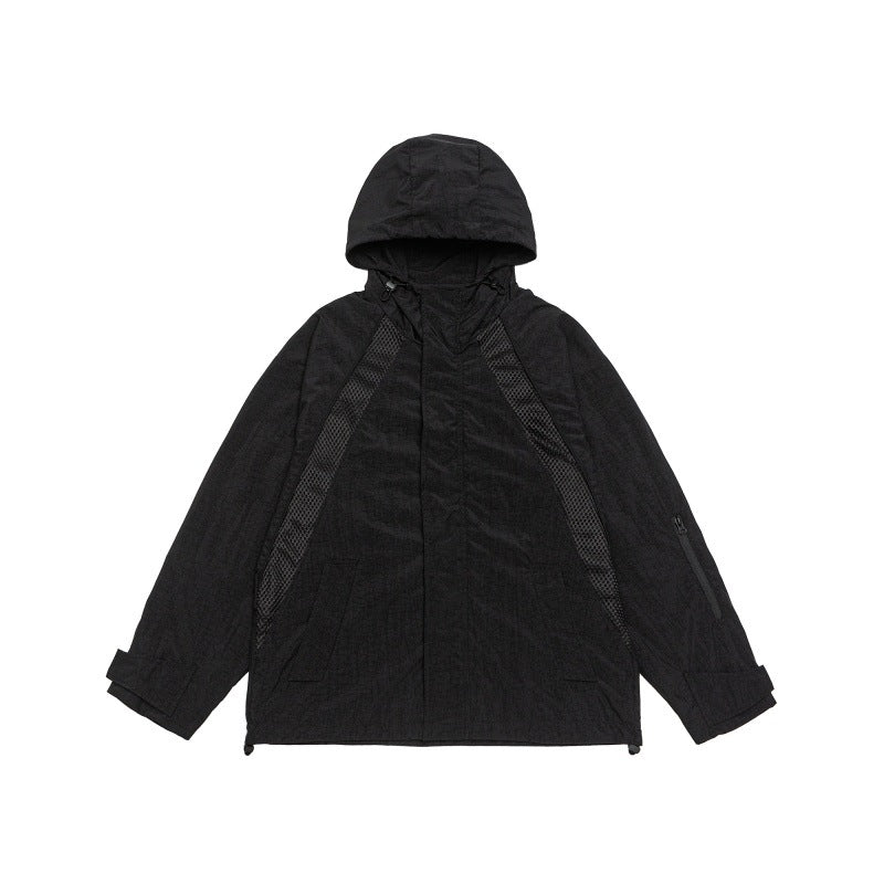 Unisex Oversize Utility-Parka mit Kapuze, Mesh‑Einsätzen und verdeckter Frontblende Shop Nory