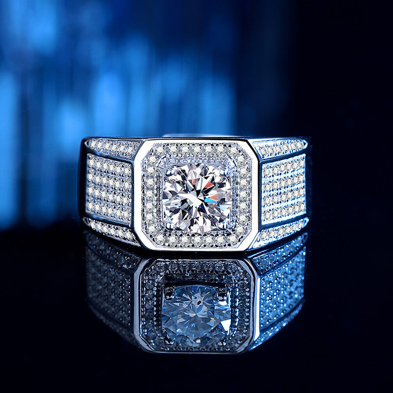 Damen Ring im modernen Design mit funkelndem Zirkonbesatz Shop Nory