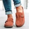 Damen Veloursleder-Slipper mit ergonomischer Korksohle und verstellbarem Schnallenriemen Shop Nory