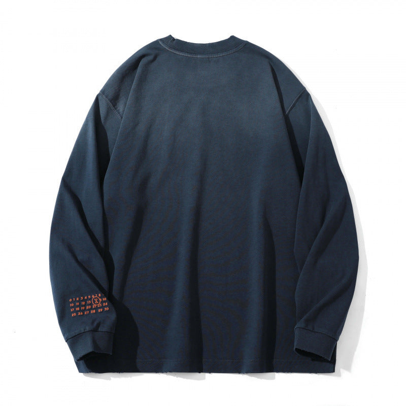 Unisex Oversize-Longsleeve Sweatshirt mit Gothic-Logo-Stick und washed Finish Shop Nory
