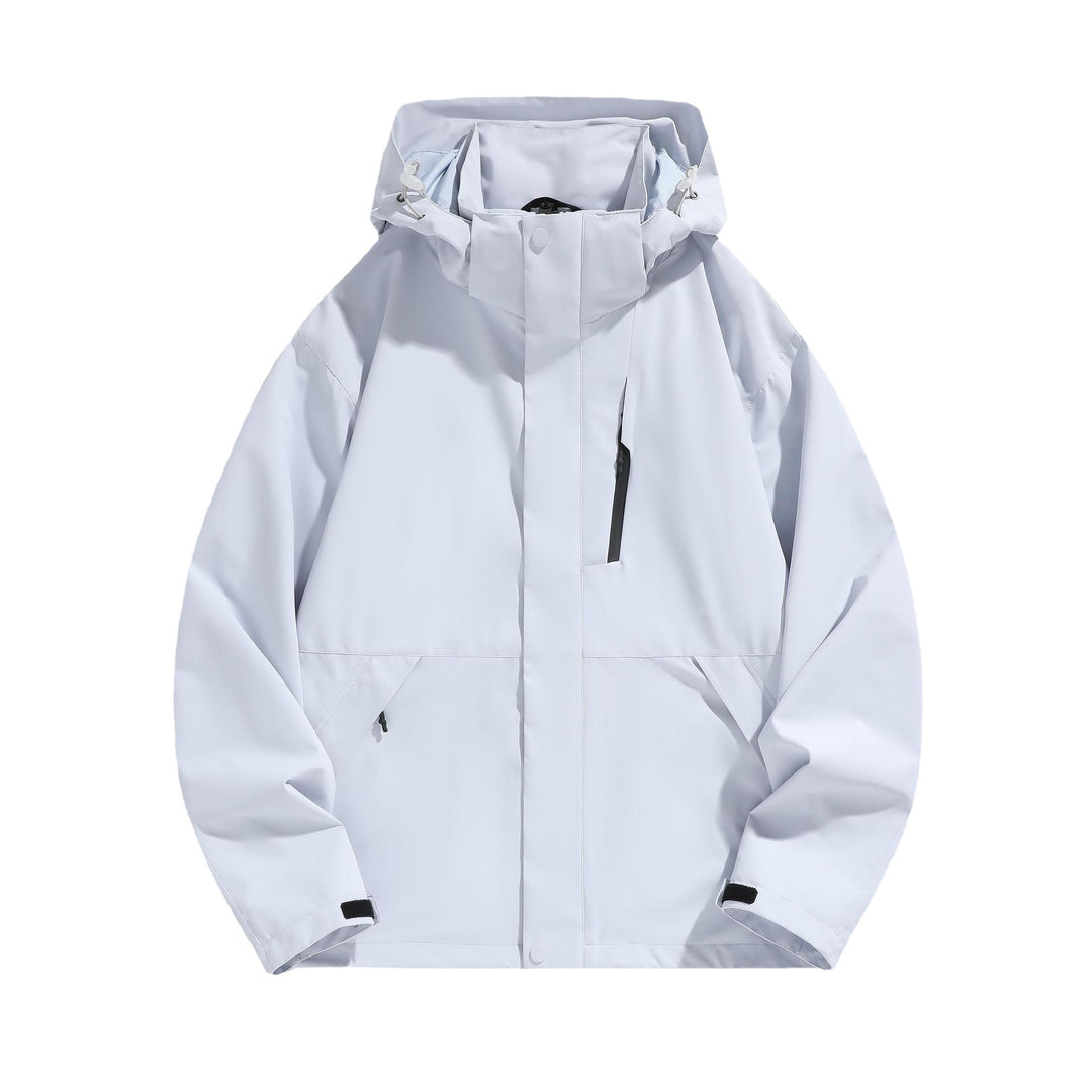 Damen Wasserabweisende Kapuzen‑Übergangsjacke mit verstellbarer Kapuze, verdeckter Frontblende und Multifunktionstaschen Shop Nory