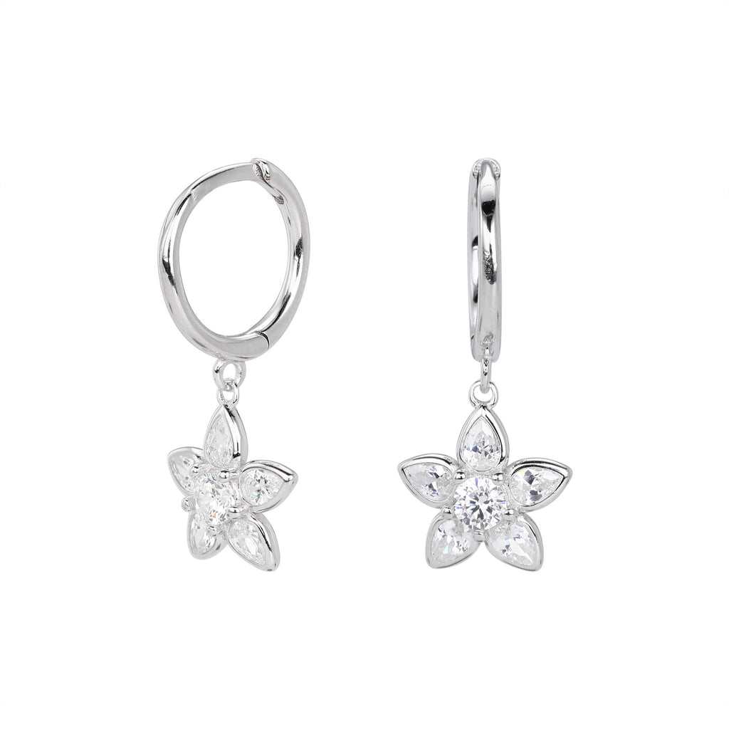 Damen Ohrringe mit elegantem Blumendesign aus hochwertigem 925 Sterling Silber Shop Nory