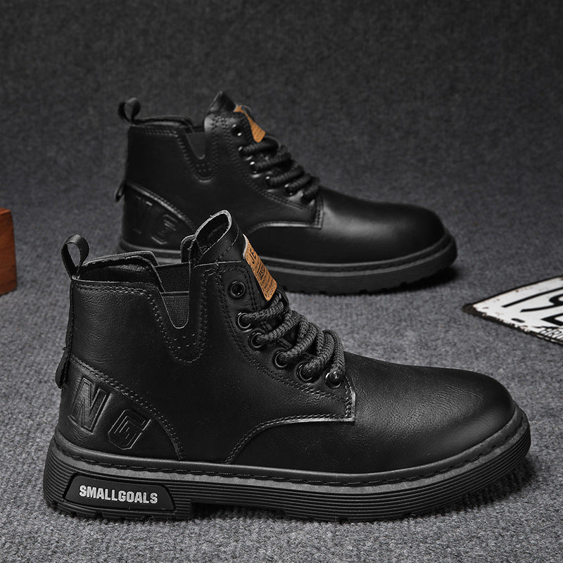Damen hochwertige Leder Stiefeletten im lässigen Design