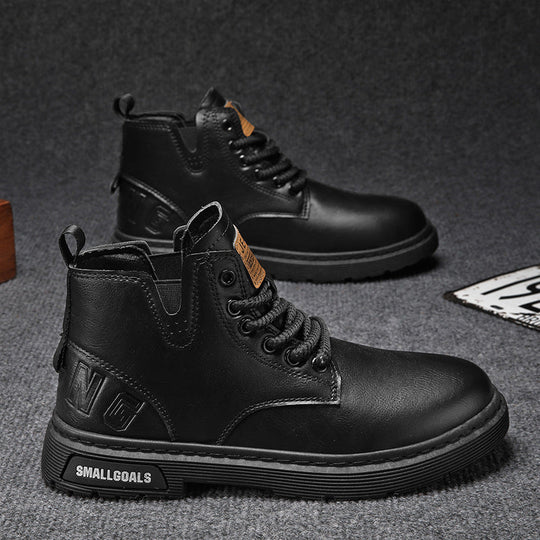 Damen hochwertige Leder Stiefeletten im lässigen Design