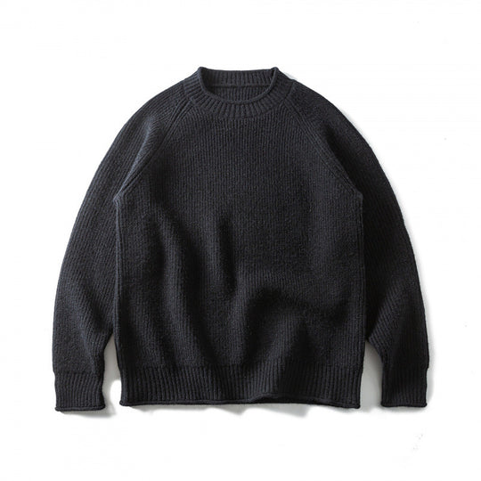 Unisex Grobgestrickter Rundhals-Pullover im Oversize-Boxy-Cut mit Raglanärmeln Shop Nory