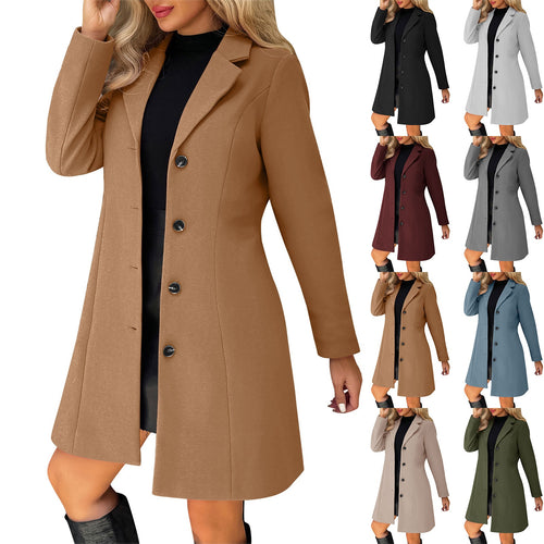 Damen Elegante und stilvolle Langblazer Jacke