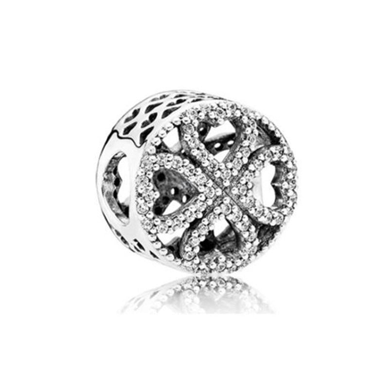 Facettierter Kristall-Charme Perlenanhänger Für Charm-Armband mit Zirkonia-Einfassung
