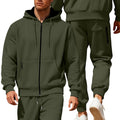 Herren nan Kapuzensweat-Set mit durchgehendem Reißverschluss, Kängurutasche und konischer Jogginghose mit Reißverschlusstaschen Shopnory