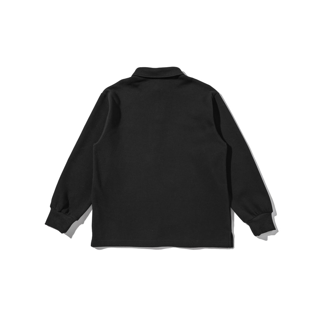 Unisex Langarm-Poloshirt-Sweatshirt mit besticktem Brustmotiv und gerippten Bündchen Shop Nory