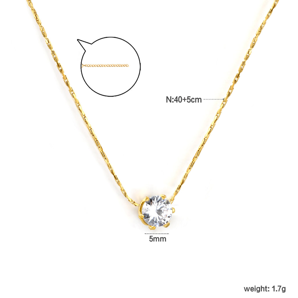 Damen edle Halskette mit funkelndem Kristallanhänger und verstellbarem Kettendesign Shop Nory