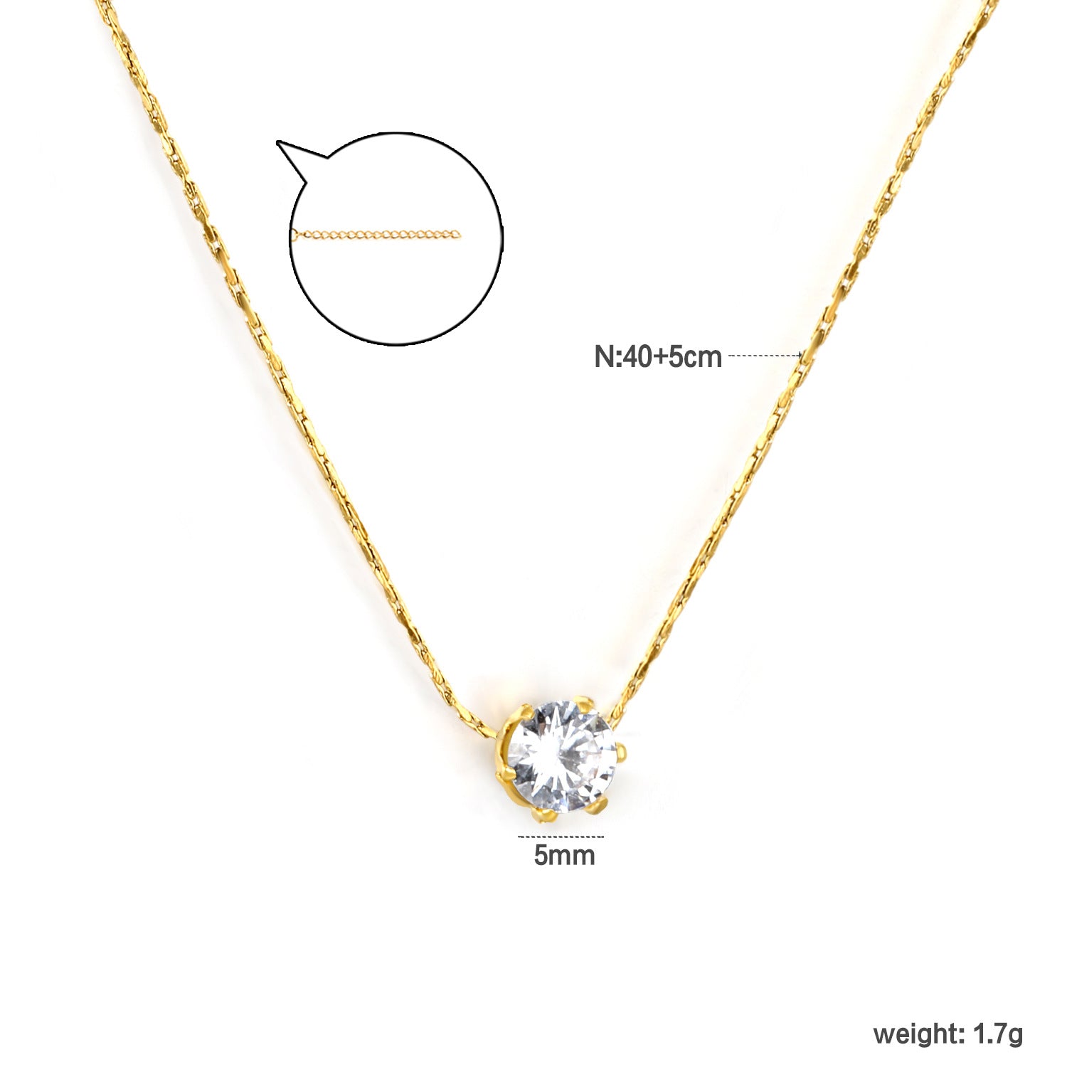 Damen edle Halskette mit funkelndem Kristallanhänger und verstellbarem Kettendesign Shop Nory