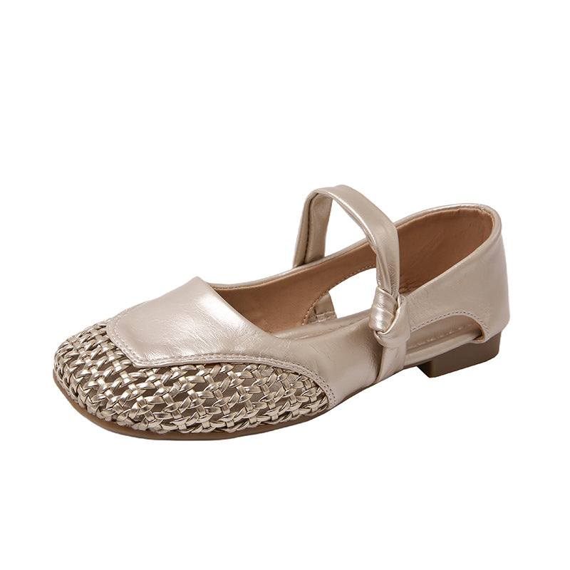 Damen Ballerina-Schuhe mit geflochtenem Detail