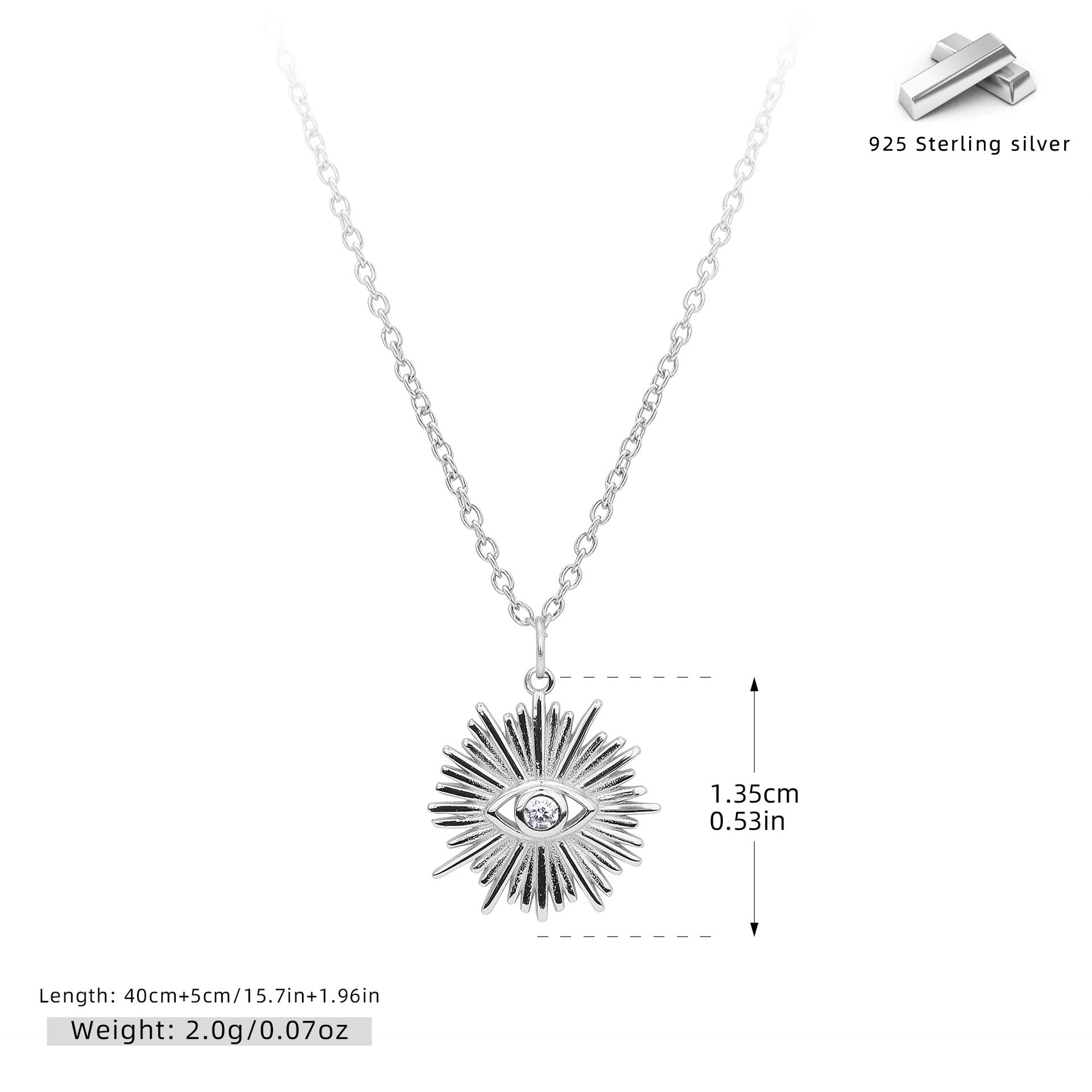 Damen Halskette mit filigranem Augenmotiv aus hochwertigem 925 Sterling Silber Shop Nory