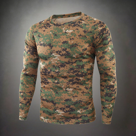 Herren Funktionales Langarmshirt mit Camouflage-Muster