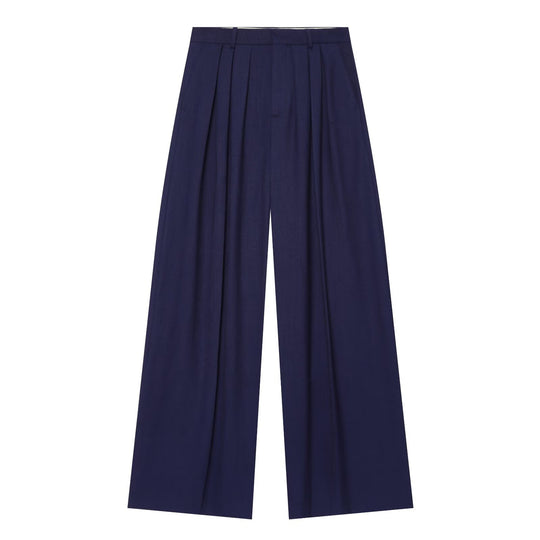 Damen Weite Bundfaltenhose im Palazzo‑Stil mit hoher Taille Shop Nory