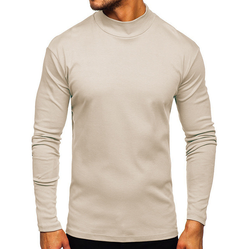 Herren Langarmshirt mit Stehkragen aus hochwertigem Material