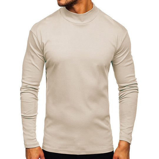 Herren Langarmshirt mit Stehkragen aus hochwertigem Material