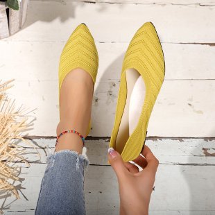Damen elegante Ballerinas aus atmungsaktivem Strickmaterial