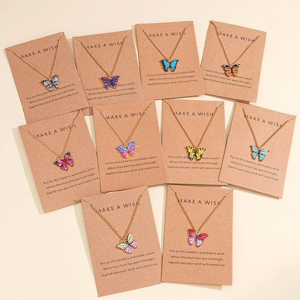 Damen Halskette mit Anhängern in Schmetterlingsform Shop Nory