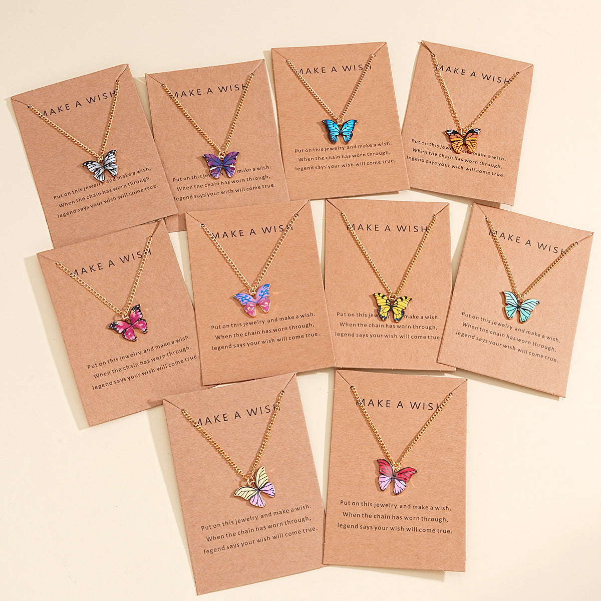 Damen Halskette mit Anhängern in Schmetterlingsform Shop Nory