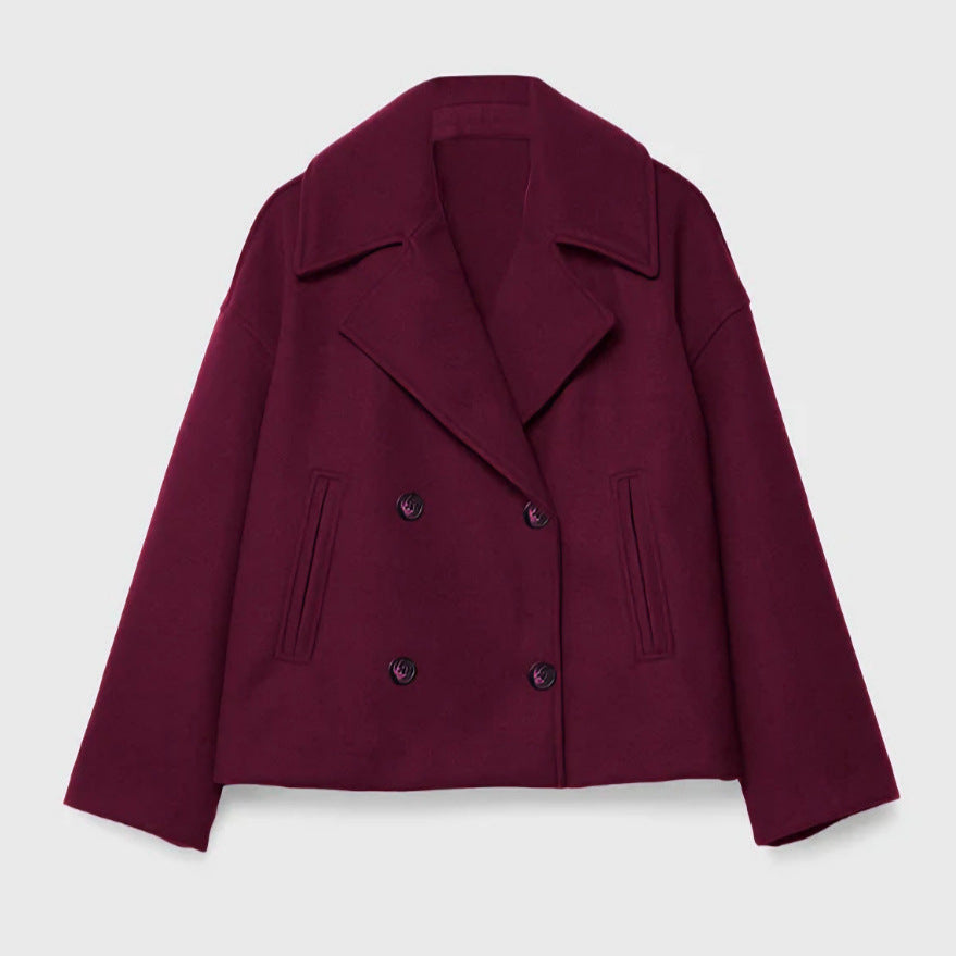 Damen Modische Kurzjacke mit doppelter Knopfleiste