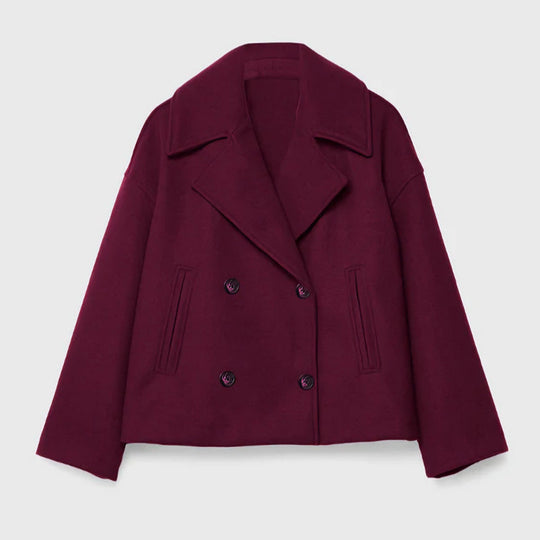 Damen Modische Kurzjacke mit doppelter Knopfleiste