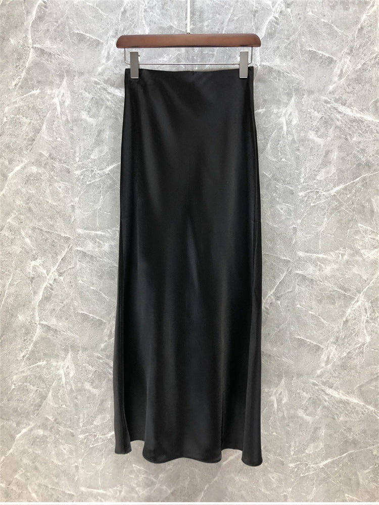 Damen Eleganter Midi-Rock aus hochwertigem Satin Shop Nory