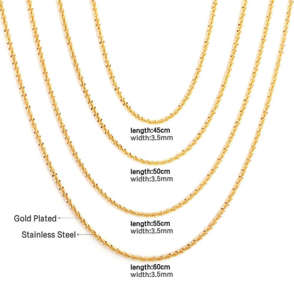 Damen Edelstahl-Halskette mit goldplattiertem Gliederdesign Shop Nory