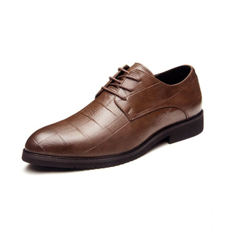 Herren Eleganter Derby-Lederschnürer mit Krokoprägung Shop Nory