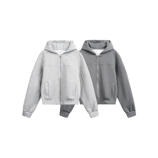 Unisex Kapuzen-Sweatjacke mit Zwei-Wege-Reißverschluss und Boxy-Schnitt Shop Nory