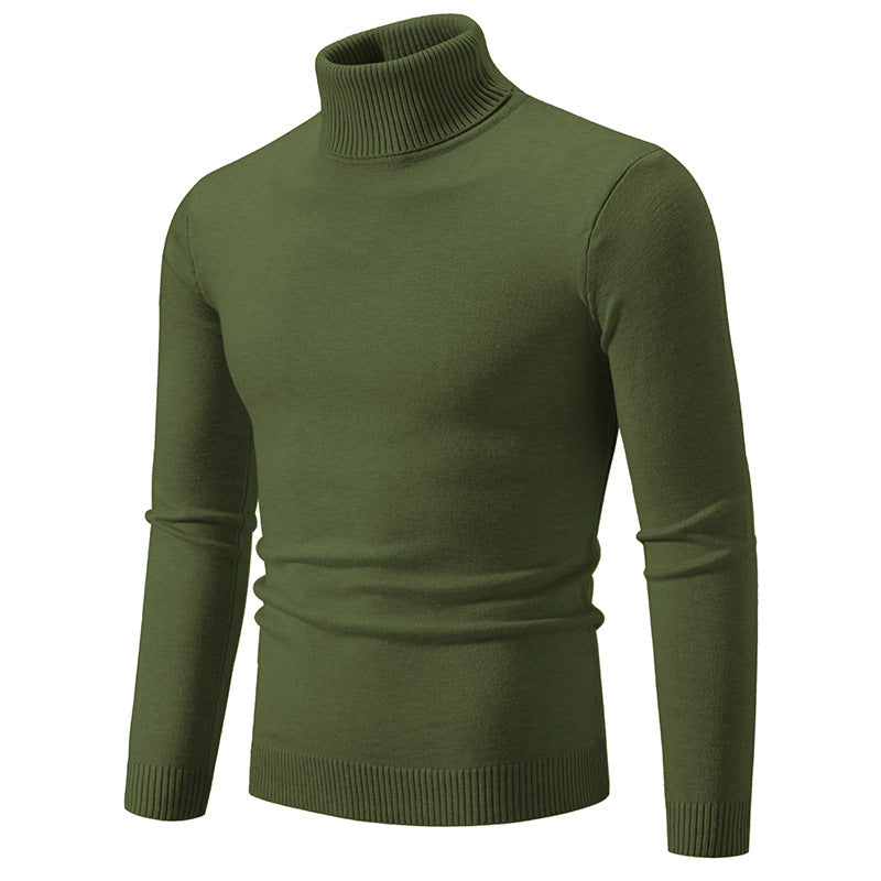 Herren eleganter Rollkragenpullover aus feiner Baumwolle
