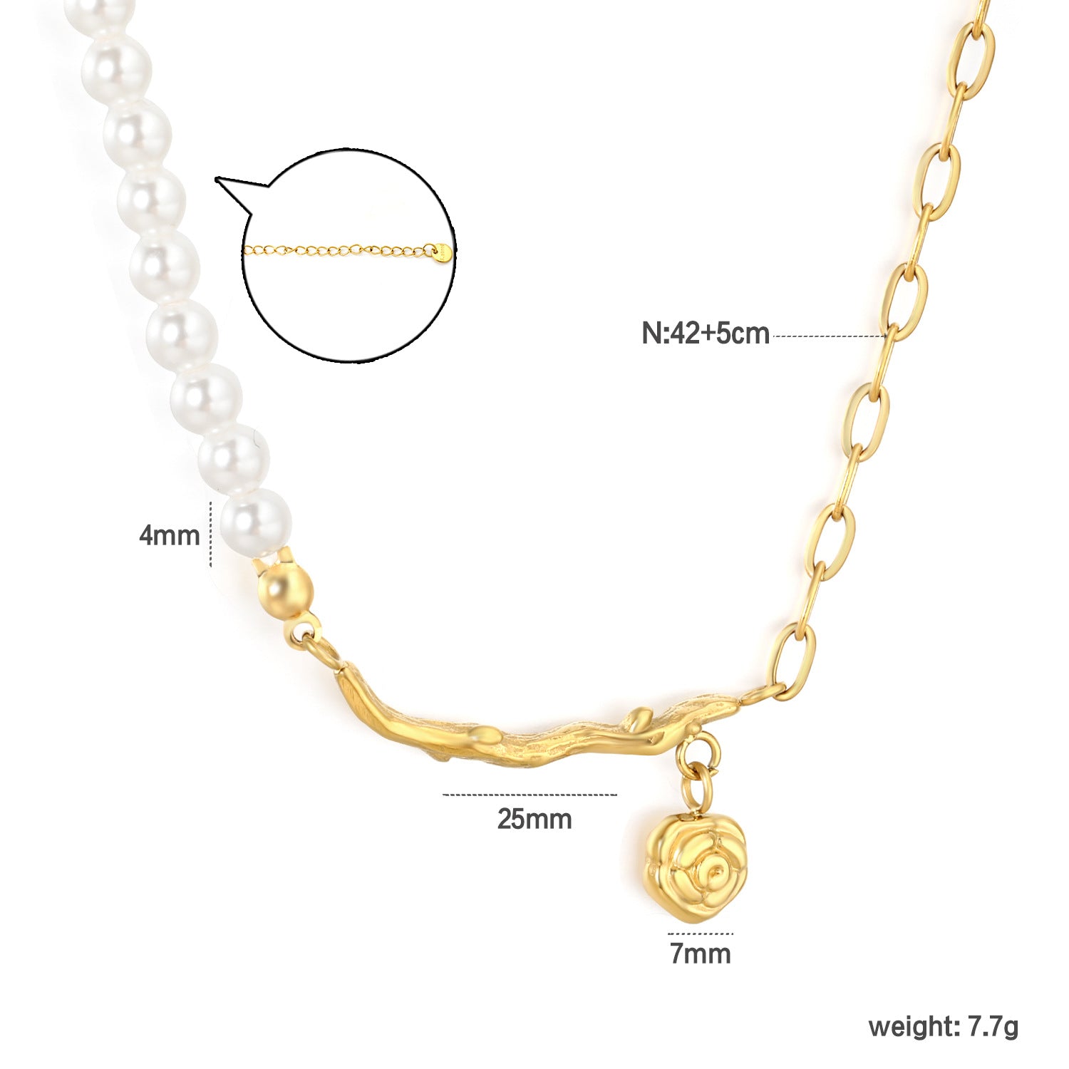 Damen Halskette mit luxuriösen Perlen und goldbeschichtetem Anhänger Shop Nory