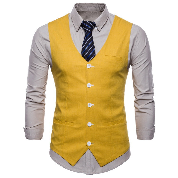 Herren elegante Anzugweste mit praktischen Taschen und detailliertem Design