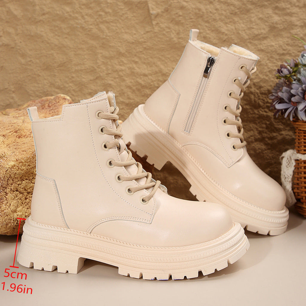 Damen Schnürboots mit robustem Profil und modischem Reißverschluss