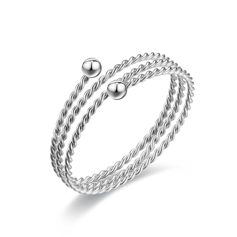 Damen Offenes Armreif mit doppeltem Drahtdesign Shop Nory