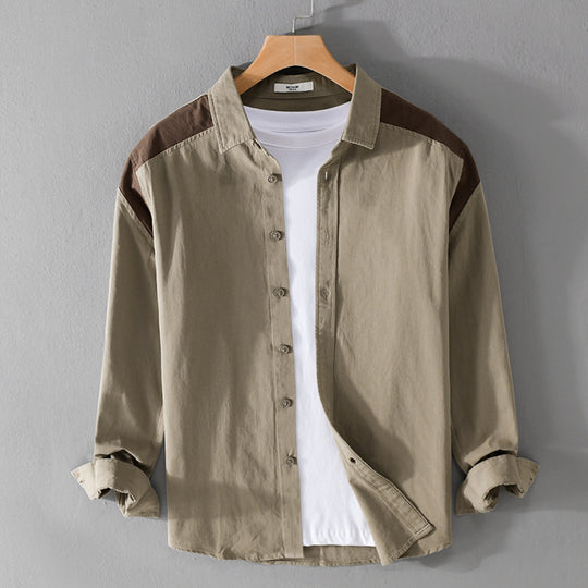 Herren Overshirt mit Kontrastpasse und lockerem Schnitt aus Baumwollmix Shop Nory