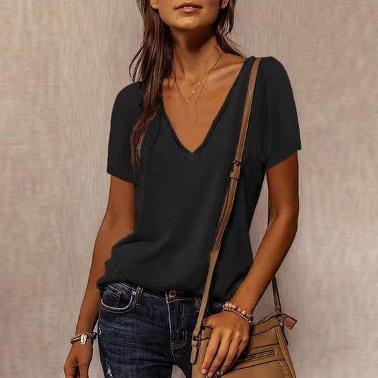 Damen V-Ausschnitt T-Shirt