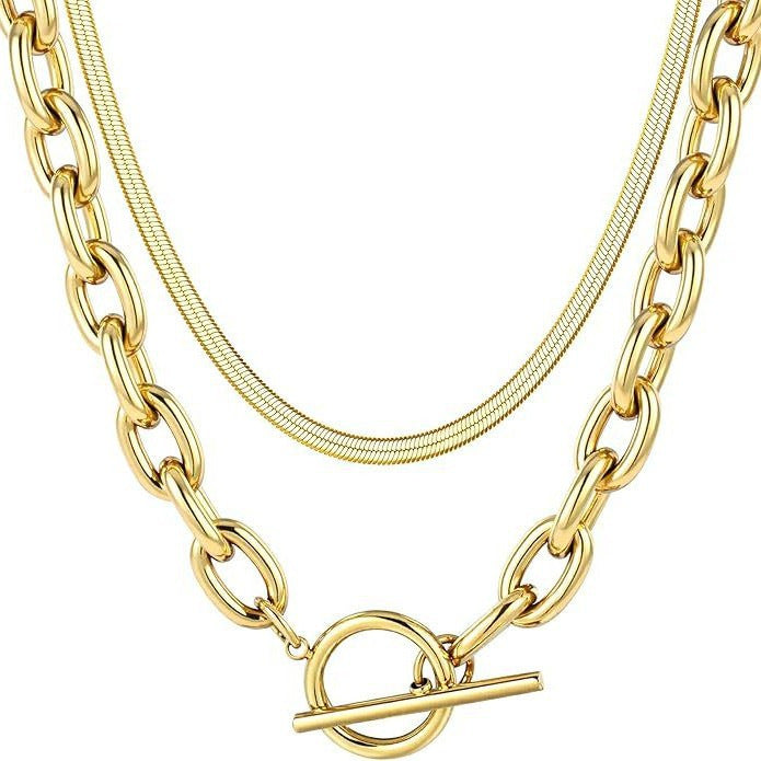 Damen Halskette mit robustem Glieder- und feinem Gliederketten-Design Shop Nory