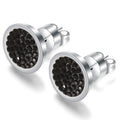 Damen Edelstahl-Ohrstecker mit strukturiertem, glänzendem Zirkonia-Besatz Shop Nory