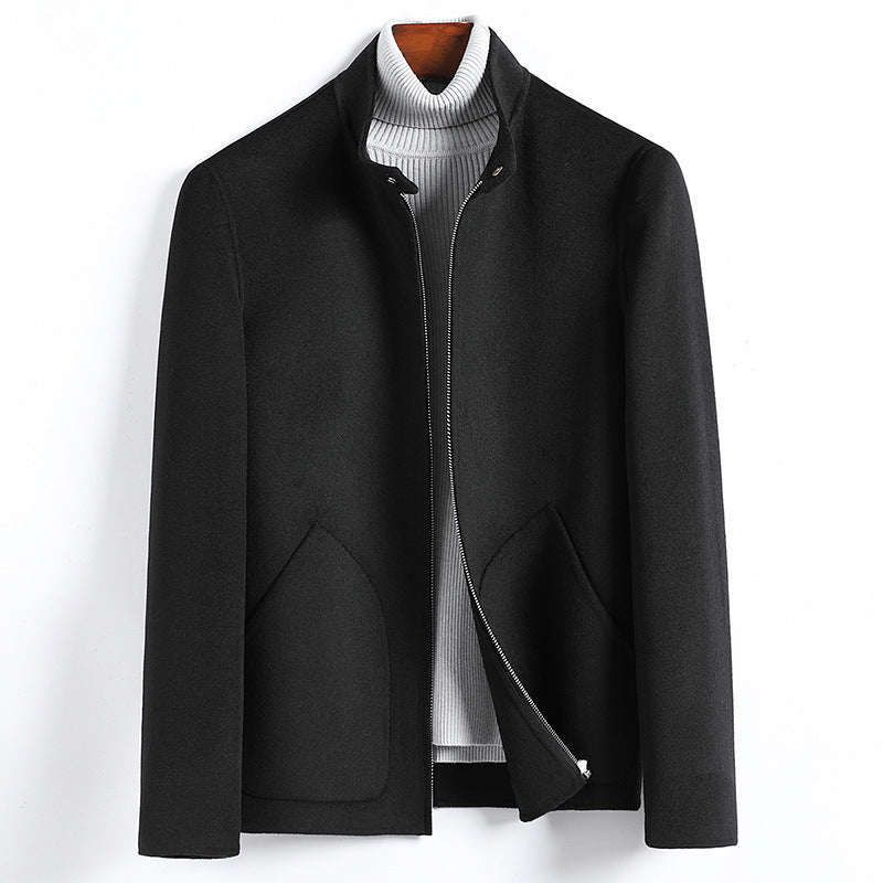 Herren Elegante Kurzjacke aus Wollmix mit Stehkragen, verdecktem Reißverschluss und konturierten Eingrifftaschen Shop Nory
