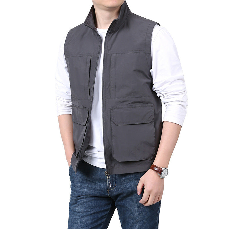 Herren Praktische Multi-Taschen Weste Shop Nory