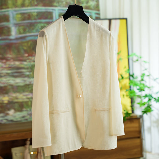 Damen Eleganter Blazer mit V-Ausschnitt Shop Nory