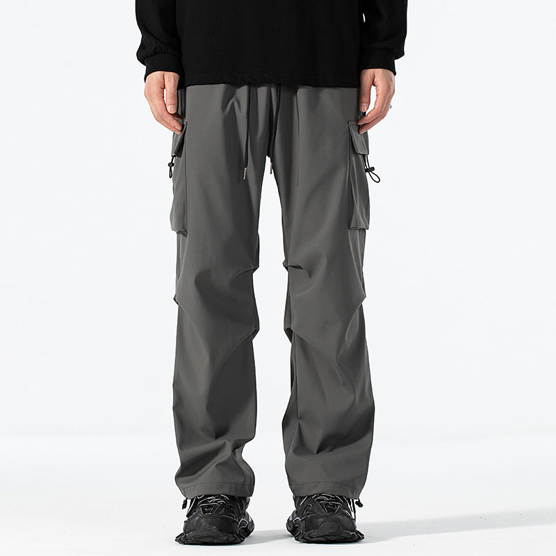 Herren Locker geschnittene Cargo-Utility-Hose mit Kordelzugbund und Mehrfachtaschen Shop Nory