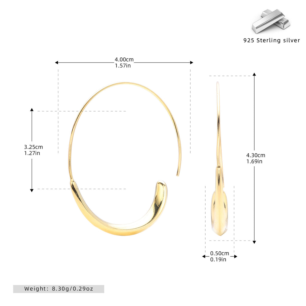 Damen Ohrhänger mit modernem, geschwungenem Design aus hochwertigem 925 Sterling Silber Shop Nory